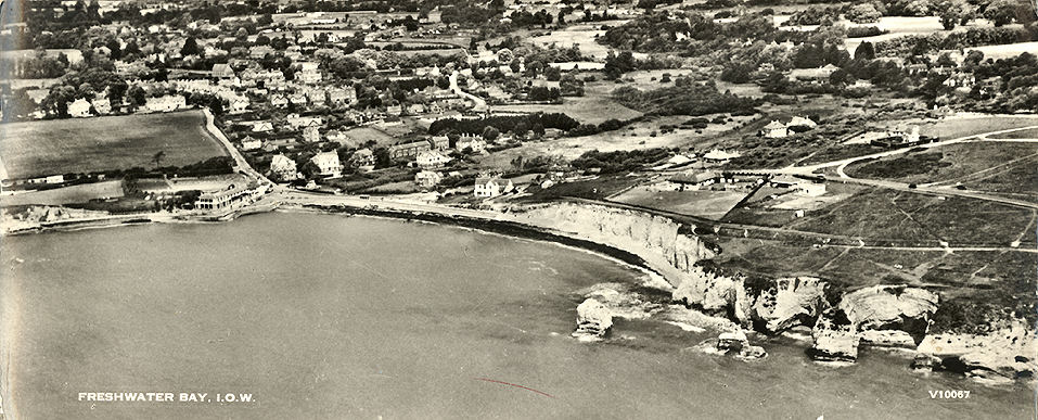 Wide aerial view of Freshwater Bay
